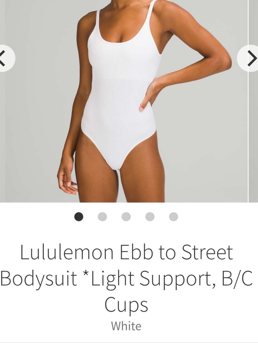 lululemon athletica Ebb to Street White Ribbed Bodysuit